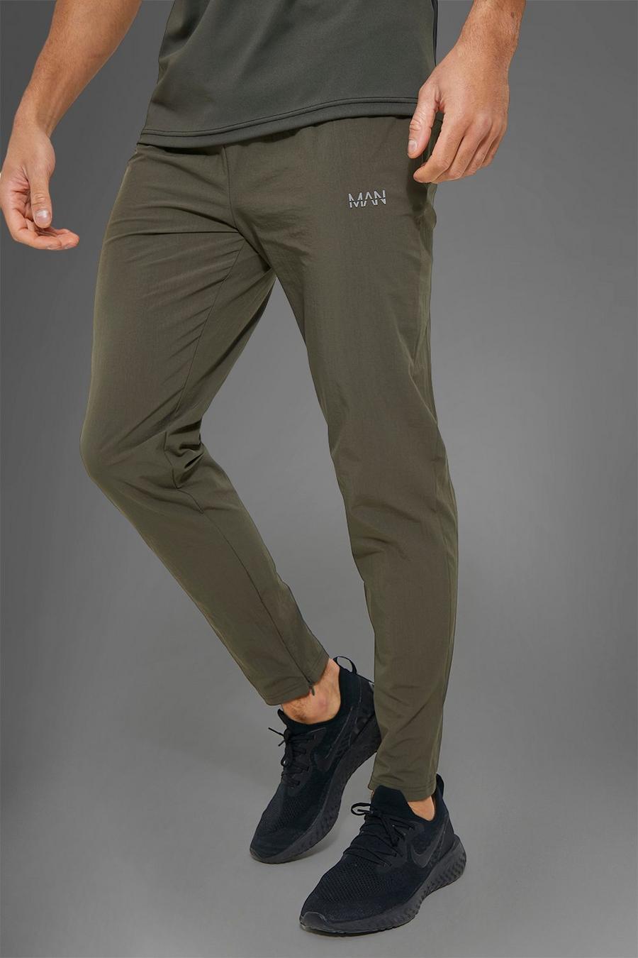 Khaki Man Active Gym Jogger With Waistband Detail image number 1