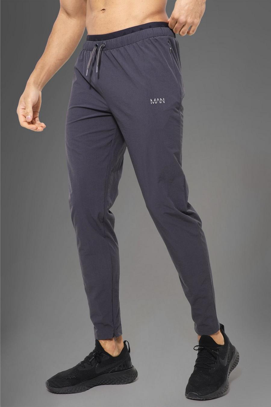 Pantalón deportivo MAN Active con cintura elástica, Charcoal grigio