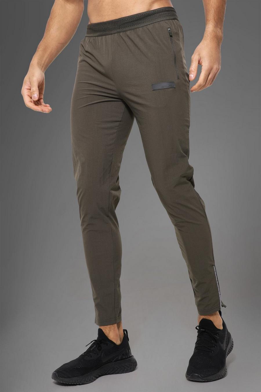 Pantaloni da corsa Man Active Gym con trama in rilievo, Khaki image number 1