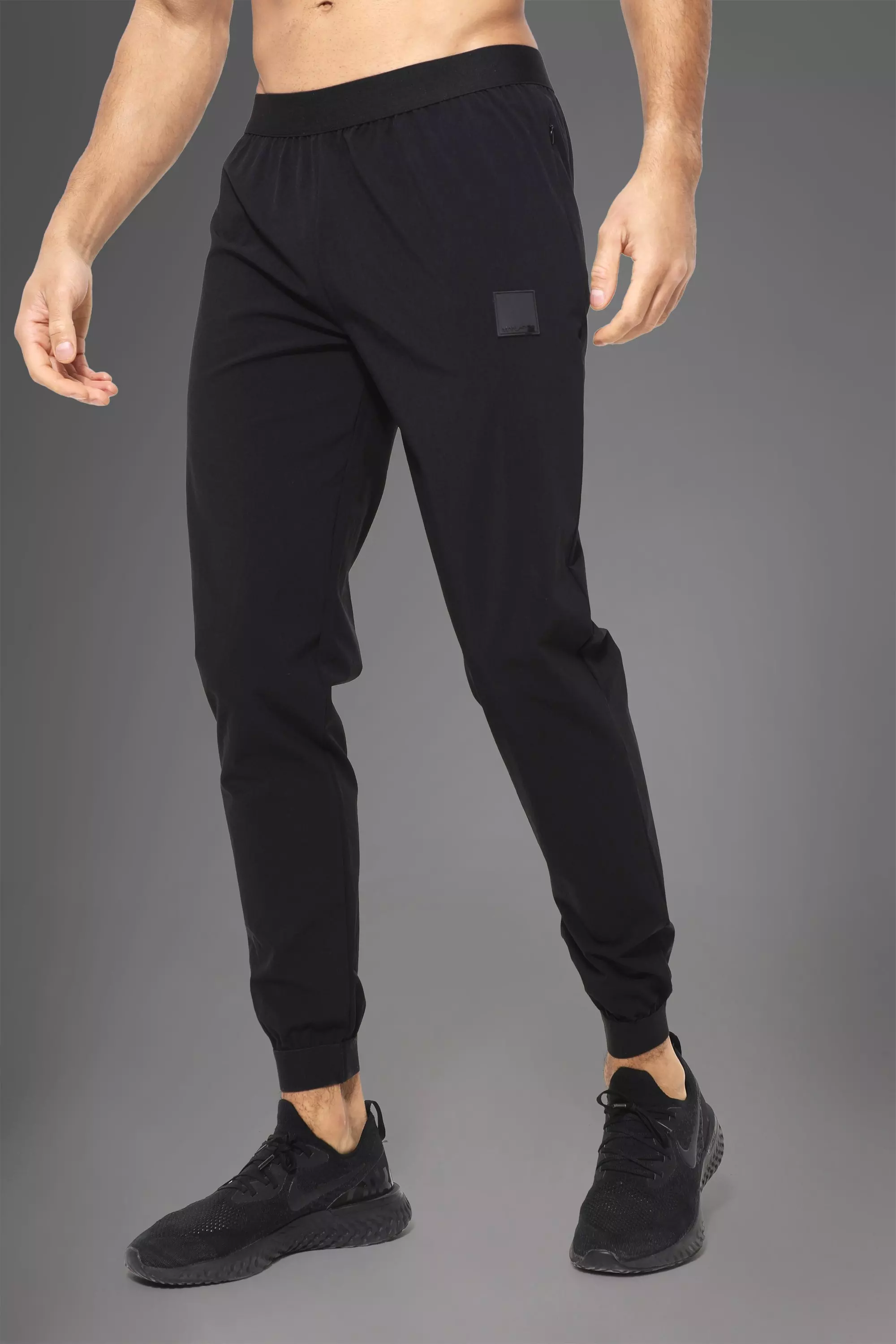 Black best sale nylon joggers