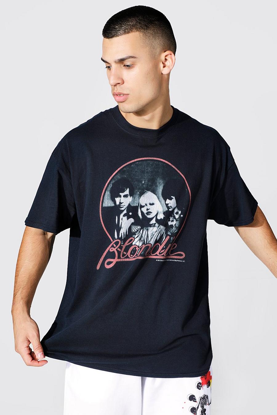 שחור טישרט אוברסייז עם הדפס ממותג של Blondie image number 1