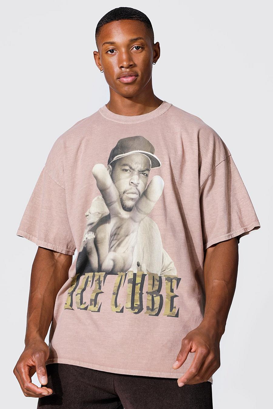 Sand Oversized Overdyed Ice Cube Licensed T-shirt image number 1
