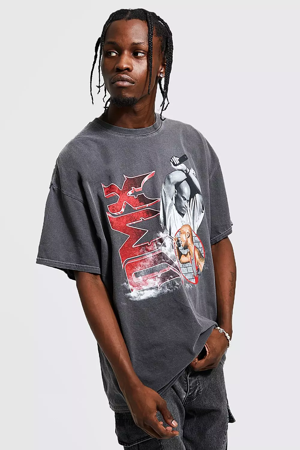 ★ADERERROR★ Posttum tshirt Charcoal Czarny T-shirt z logo Ader Error - Vitkac Polska
