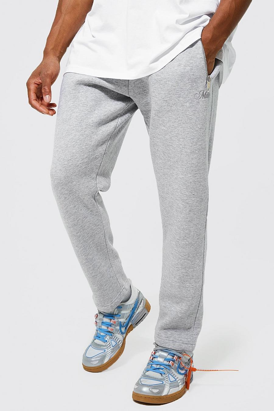 Grey marl Tapered Fit Man Cropped Joggers image number 1