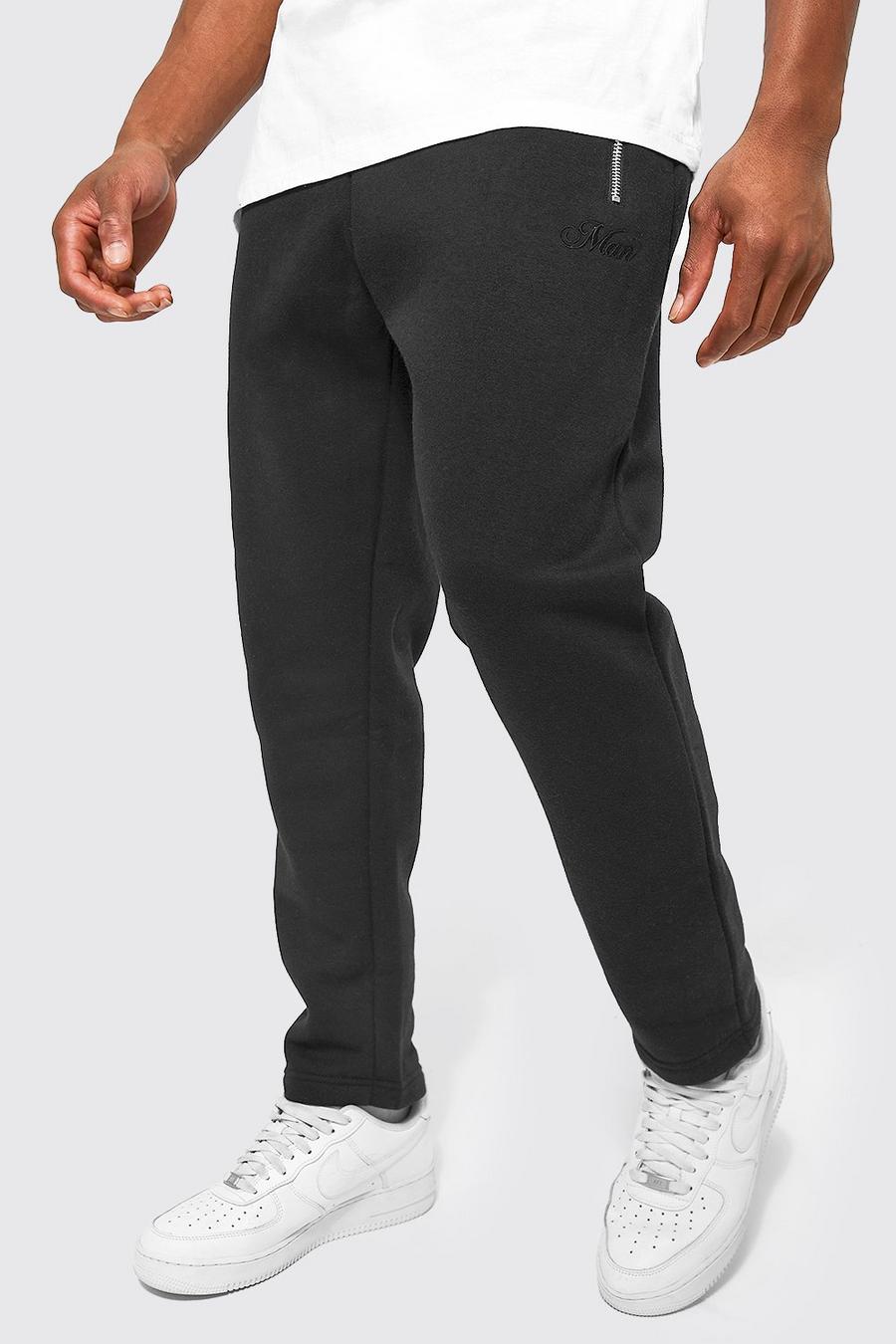 Black Tapered Fit Man Cropped Joggers image number 1