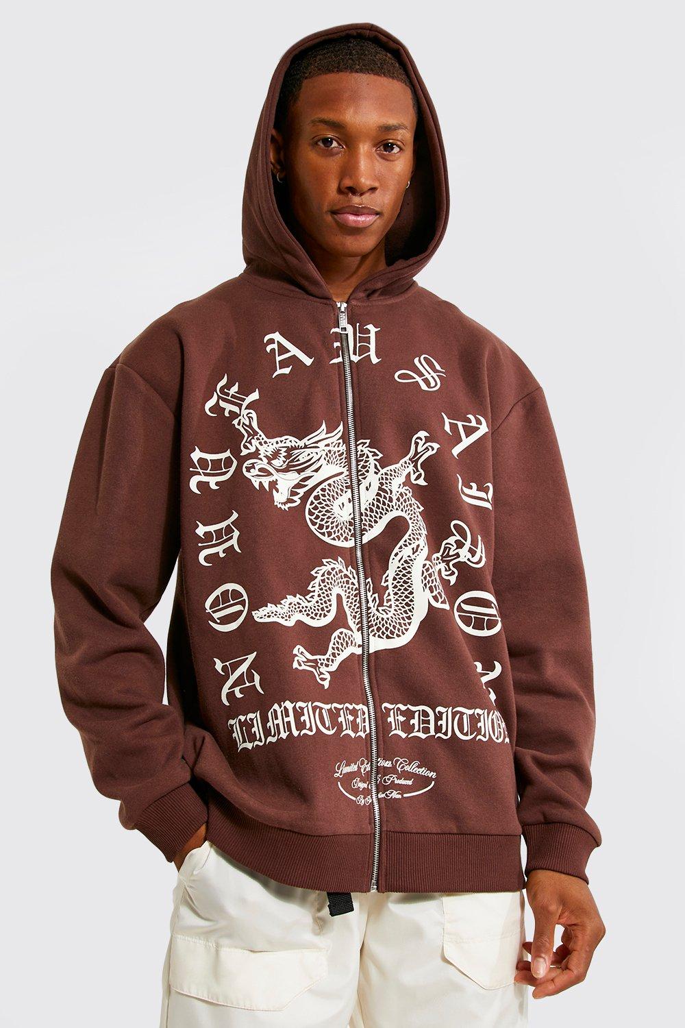 Chocolate zip up hoodie sale