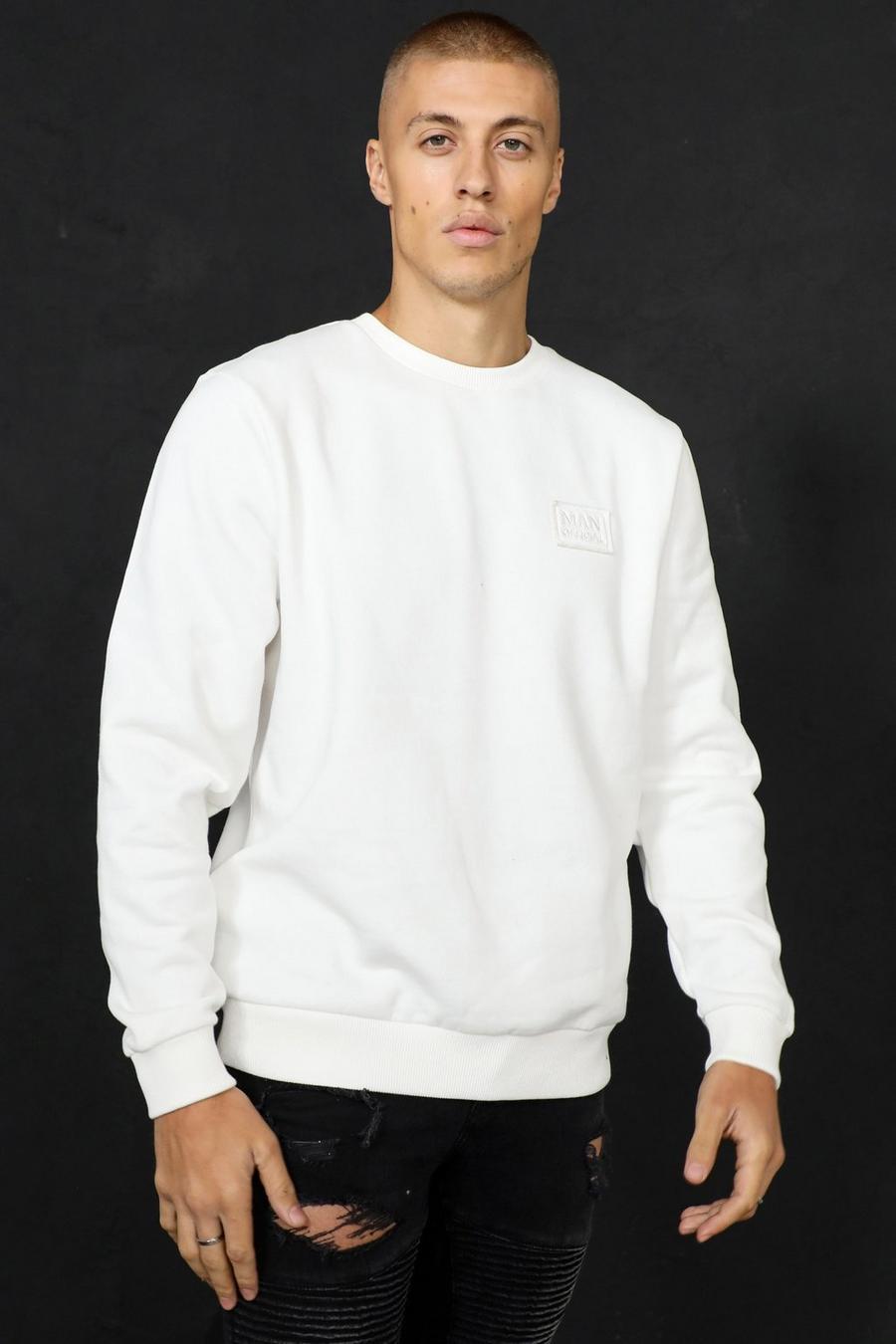 Zerrissenes Man Sweatshirt, Ecru image number 1