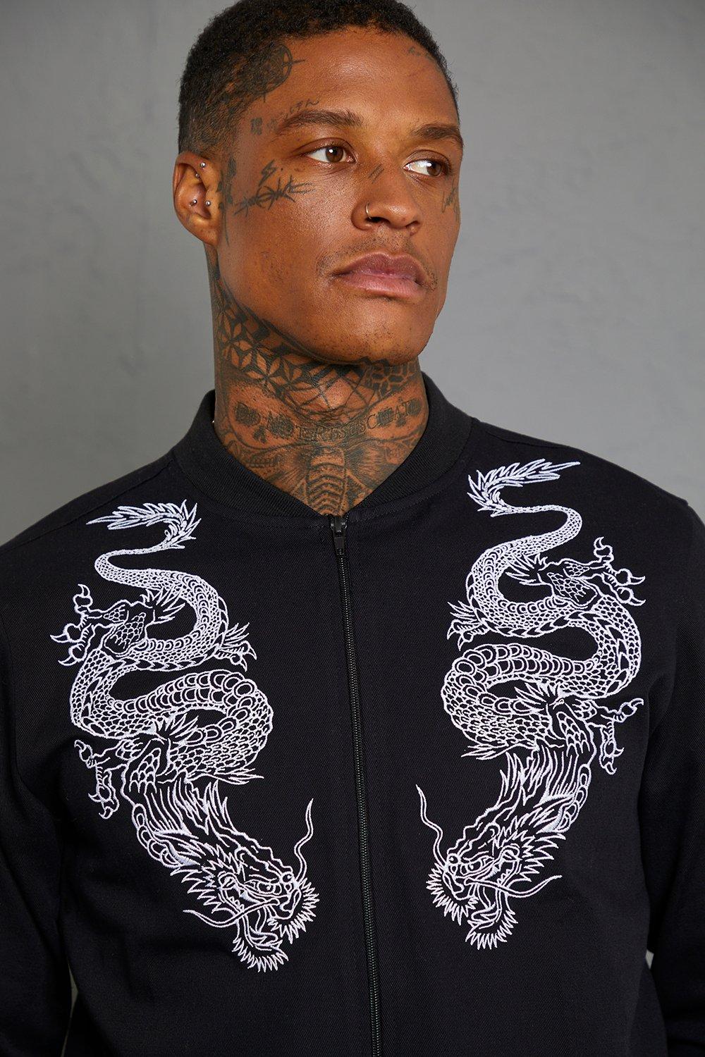 Dragon embroidered bomber clearance jacket