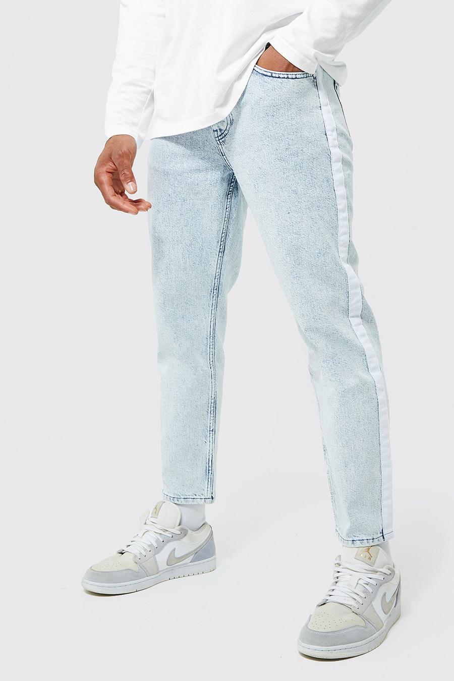 Schmale Jeans mit Detail, Ice blue