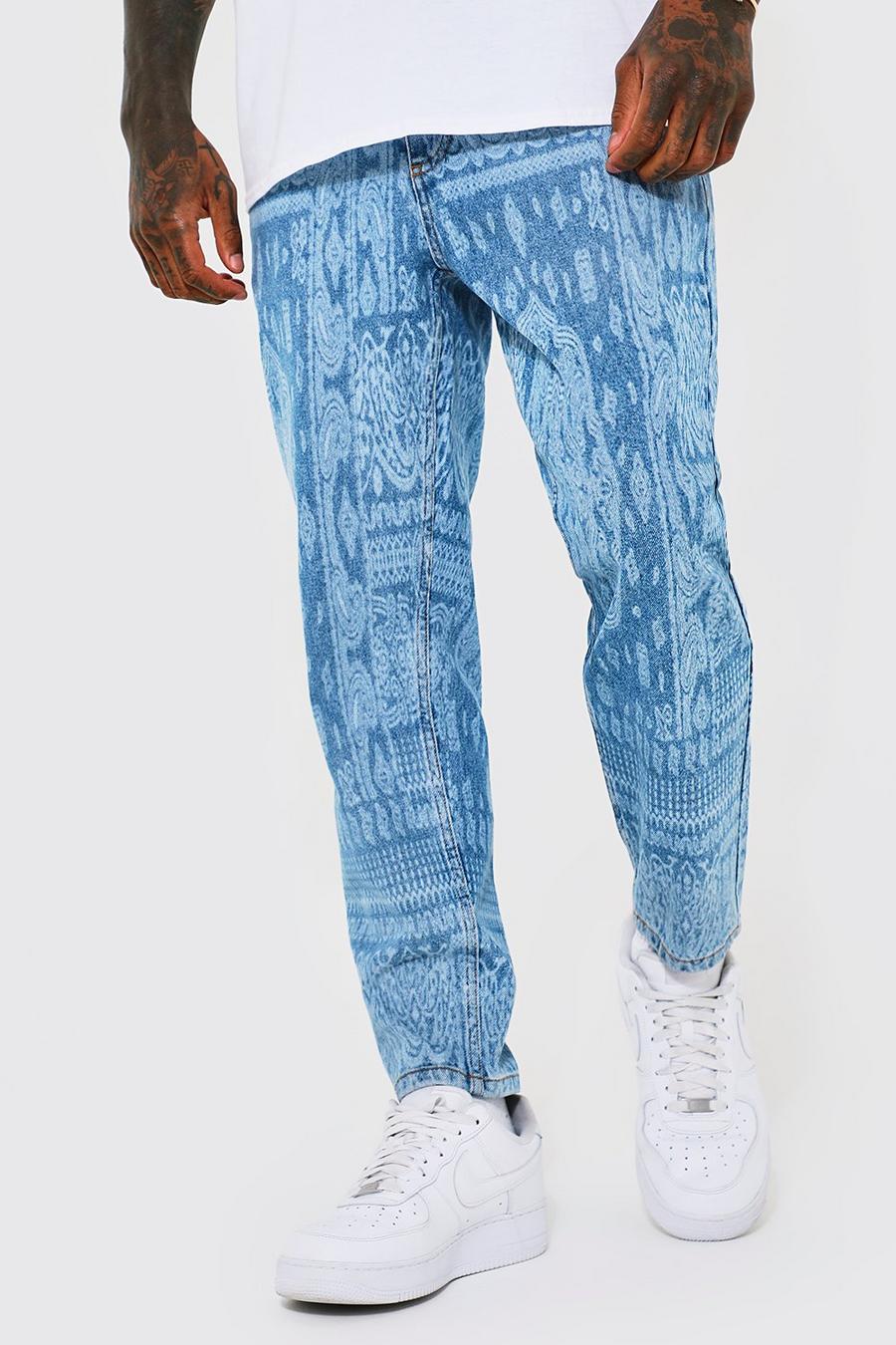 Ice blue Tapered Fit Rigid Bandana Jeans