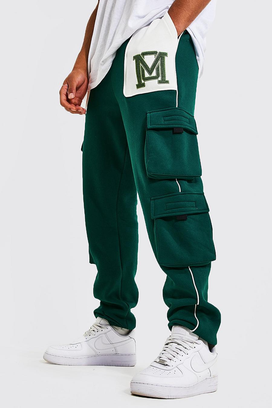 Pantaloni tuta Tall con tasche Cargo e applique, Dark green gerde image number 1