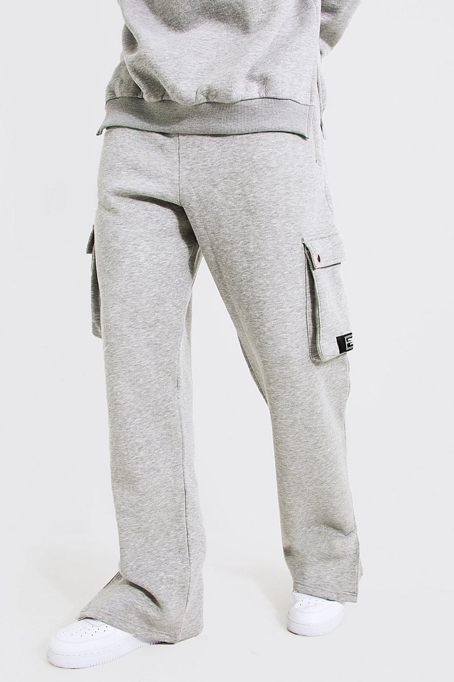 Grey marl Tall Loose Fit Cargo Jogger With Split Hem image number 1