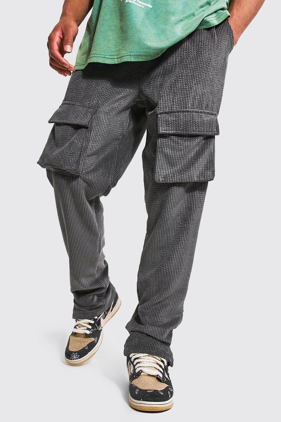 Pantaloni tuta Tall Cargo in jersey con spacco sul fondo, Slate image number 1