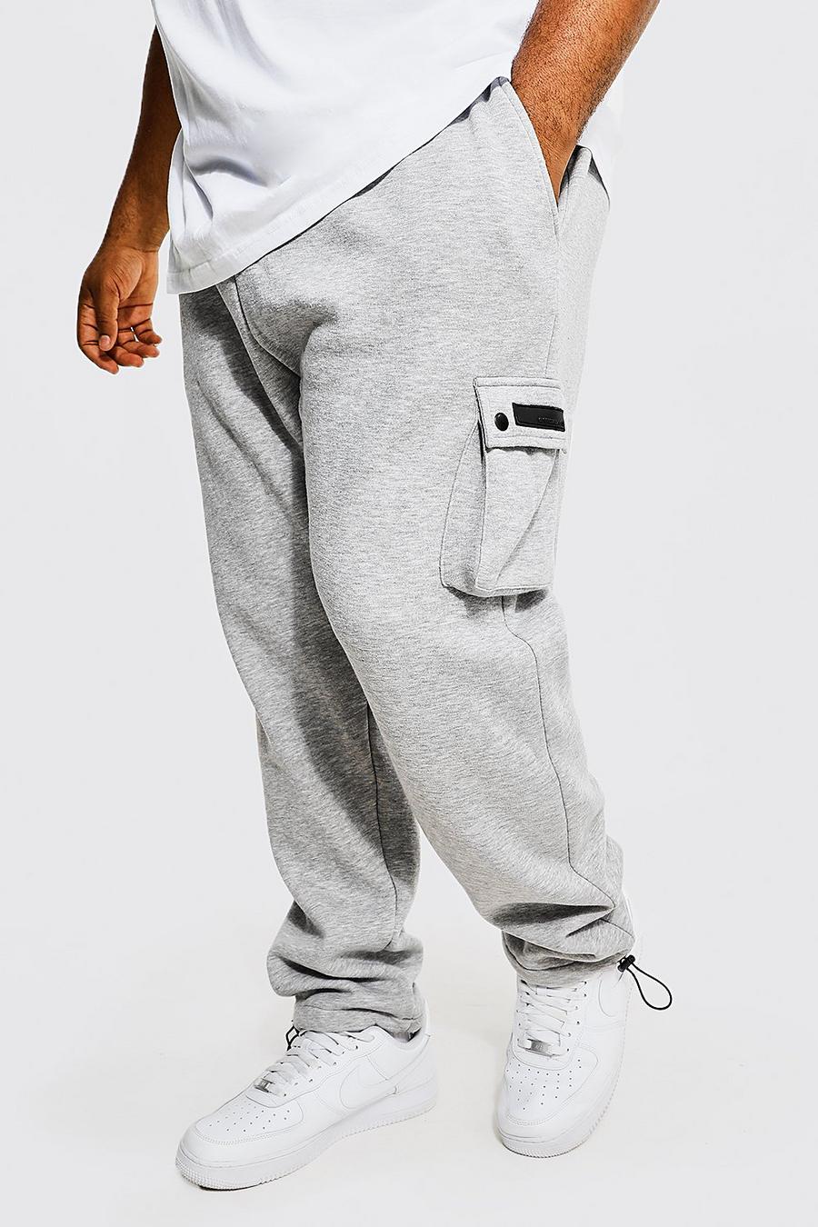 Grey marl Plus Slim Cargo Jogger With Toggle Cuff image number 1