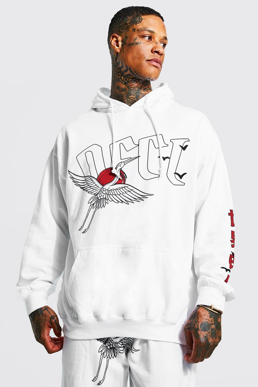 White Ofcl Graphic Print Hoodie image number 1