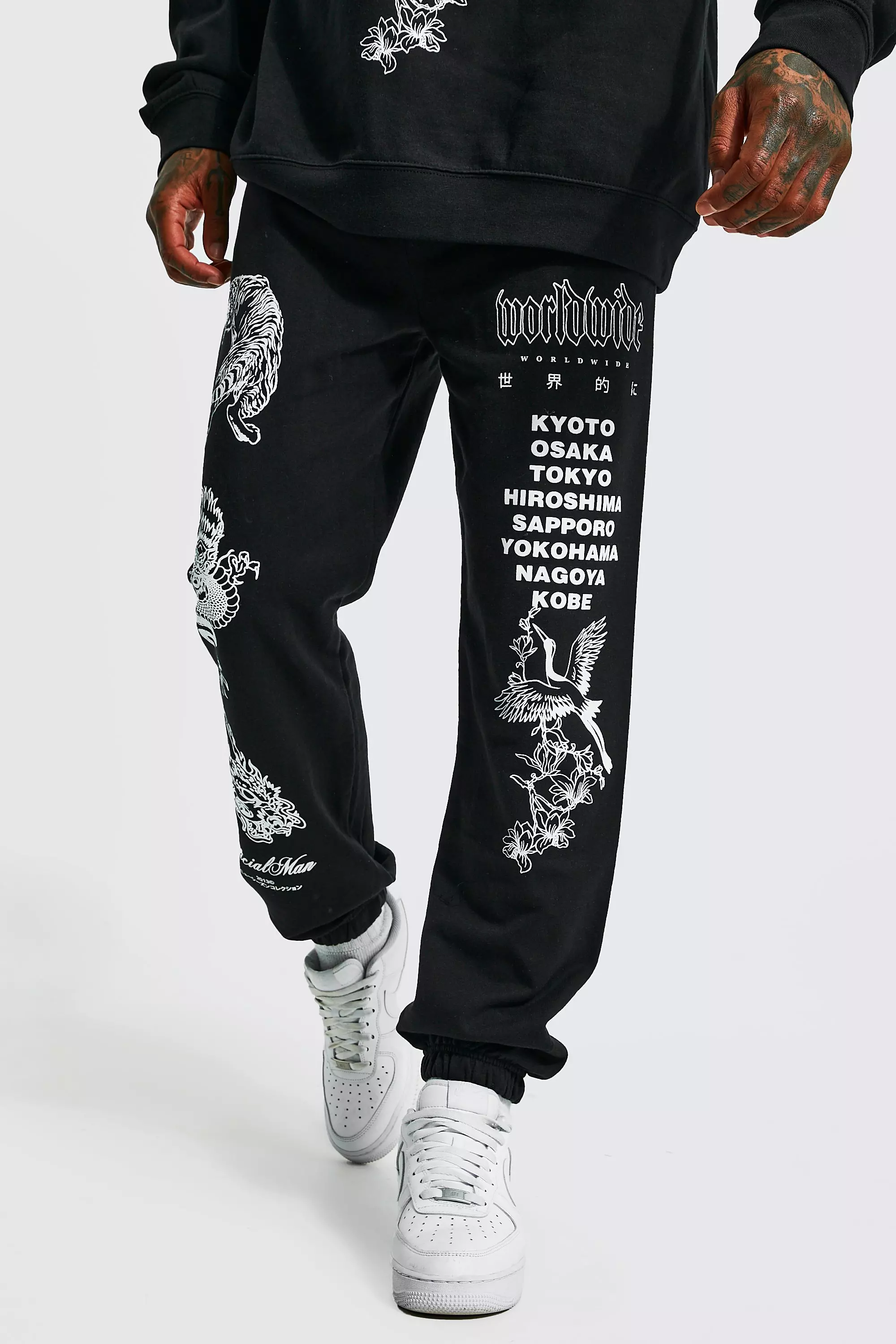 Tonal Type Print Sweatpants - Black – Brain Dead