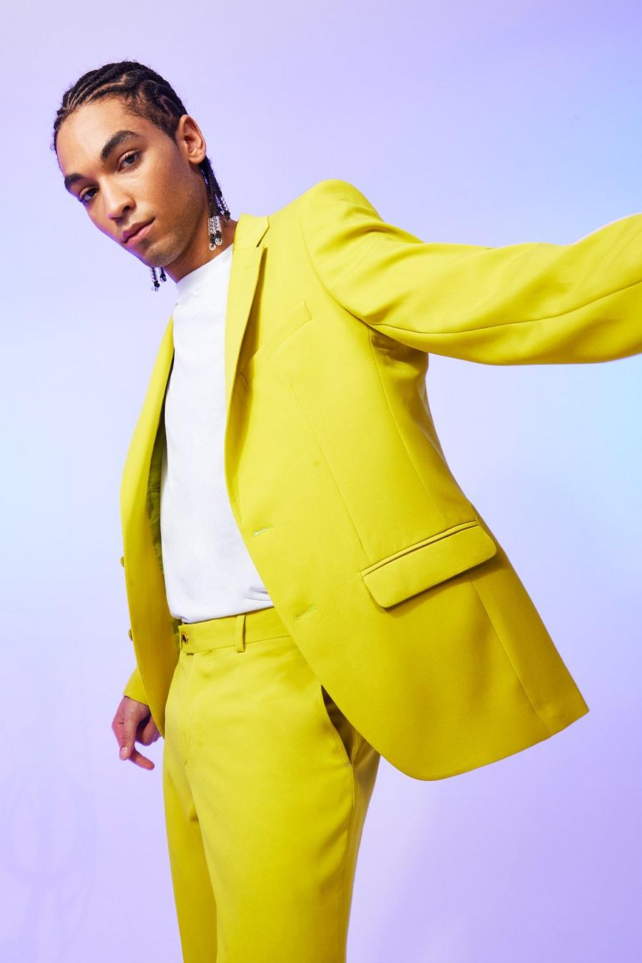 Lime Slim Single Breasted Suit Jacket image number 1