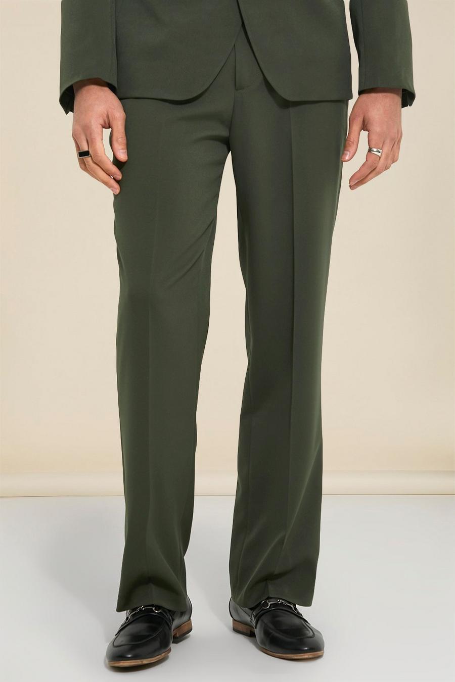 Khaki Relaxed Suit Trousers image number 1