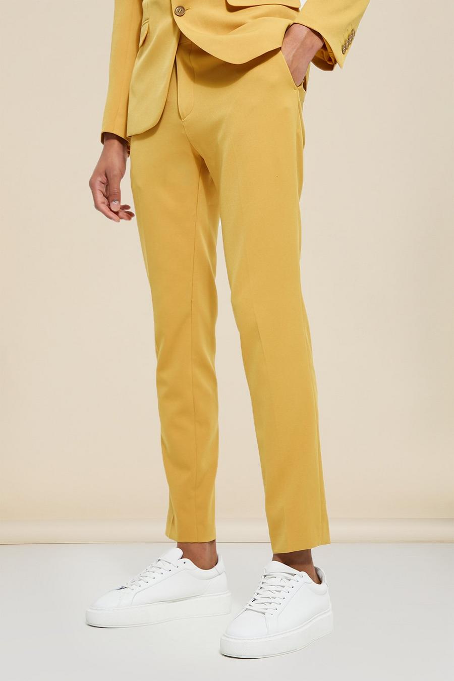 Pantaloni da completo Skinny Fit, Mustard amarillo
