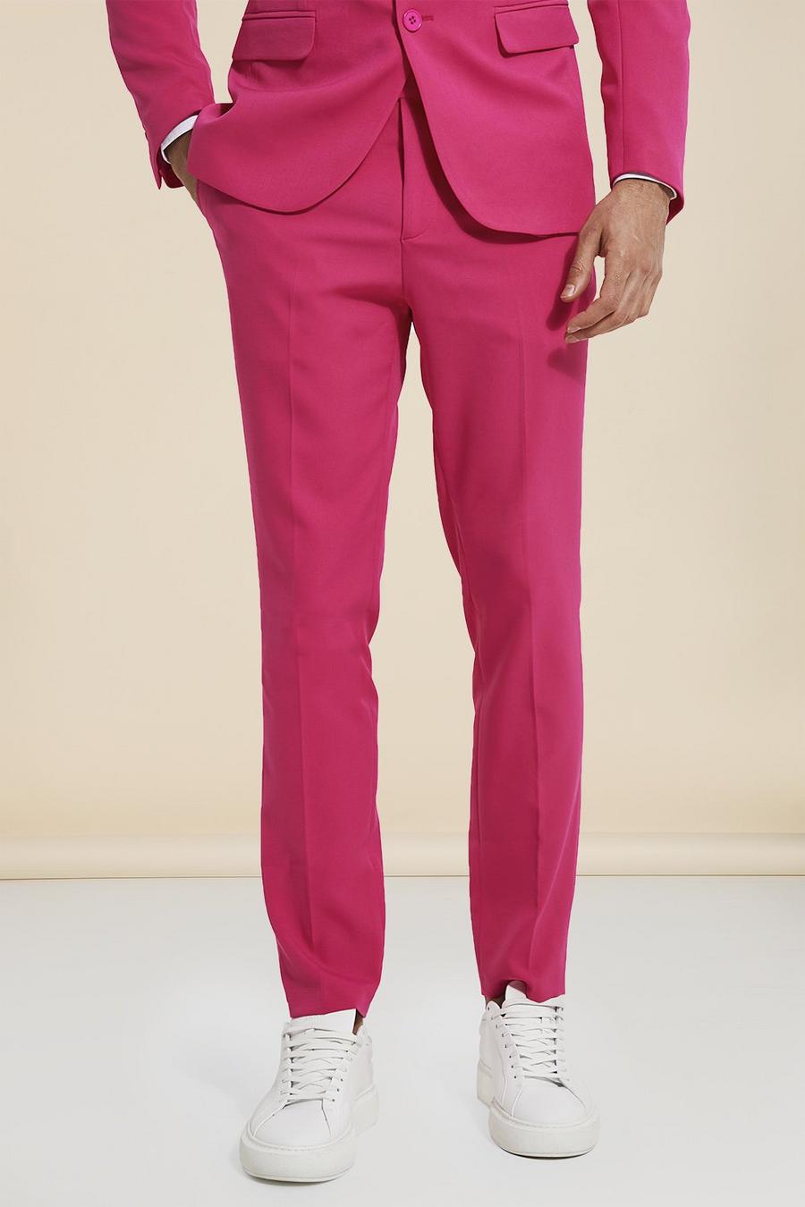 Pantalón de traje pitillo, Pink rosa image number 1