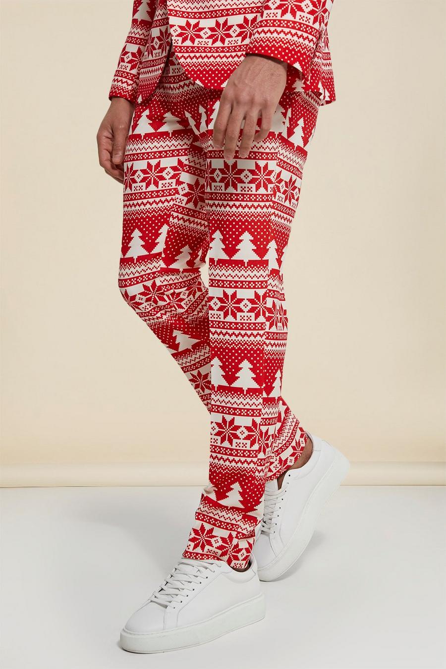 Multi Skinny Xmas Suit Trousers image number 1