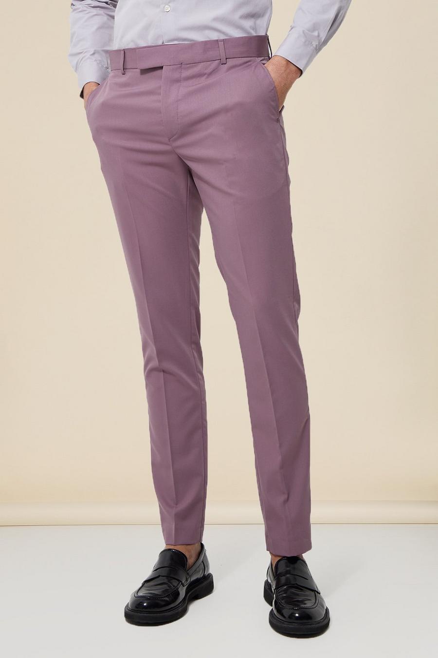 Mauve Skinny Chain Suit Trousers image number 1