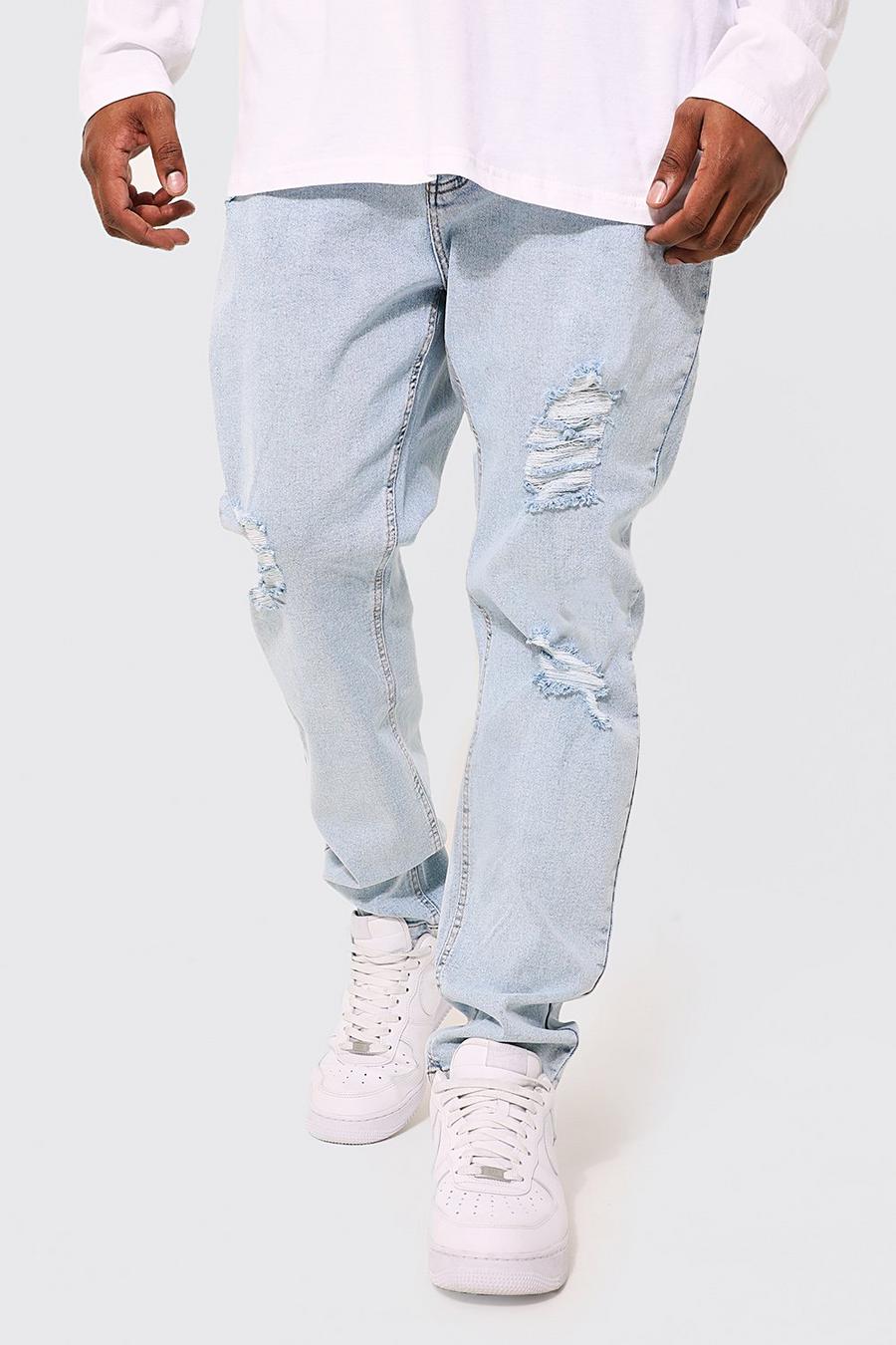 Vintage blue Plus - Skinny jeans med slitage och lagningar