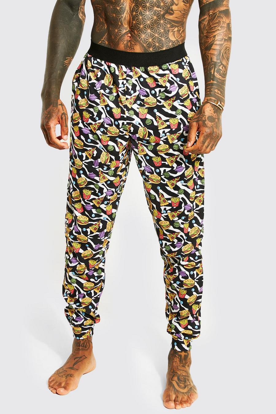 White Fast Food All Over Print Loungewear Pant image number 1