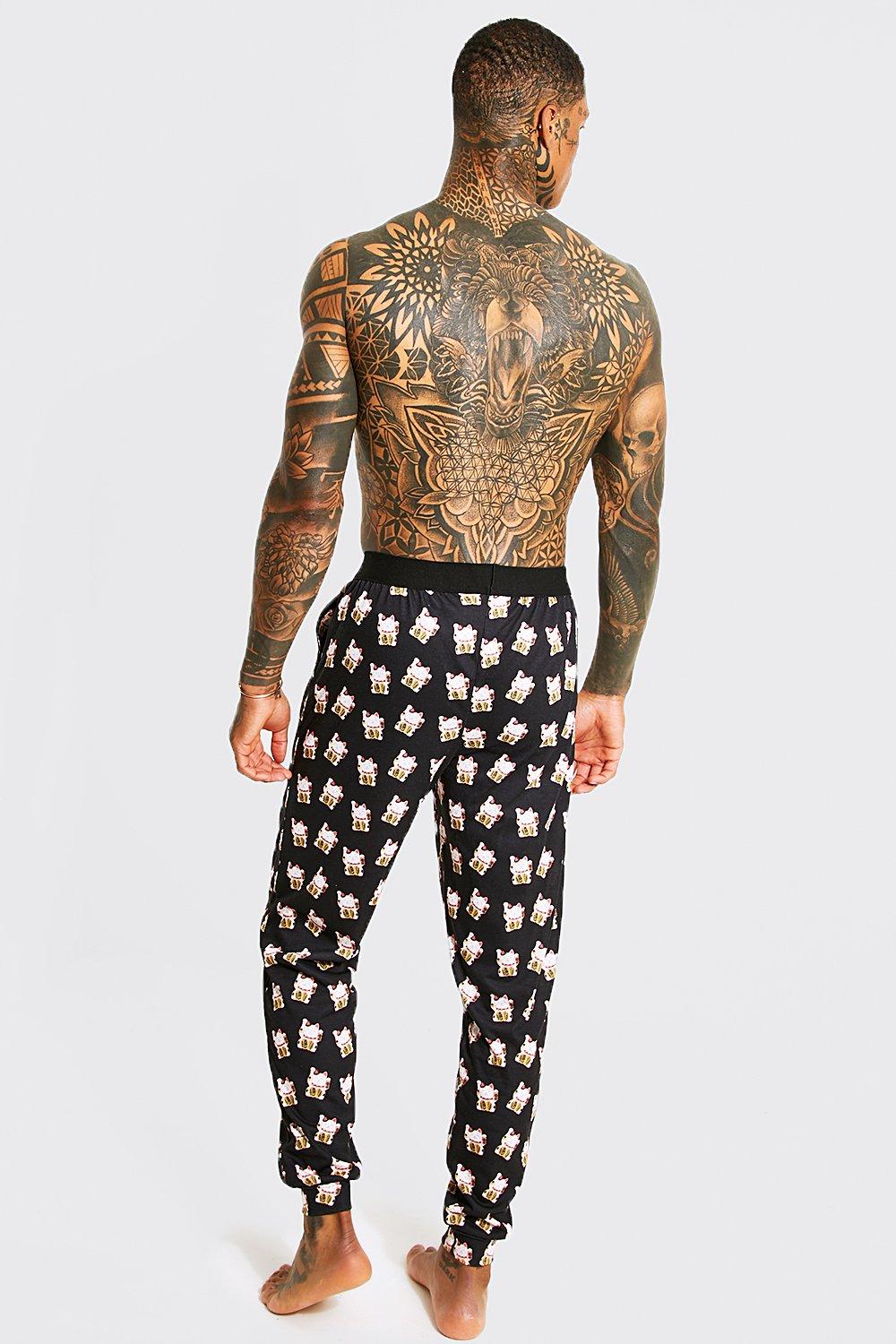 Mens cat pyjamas hot sale