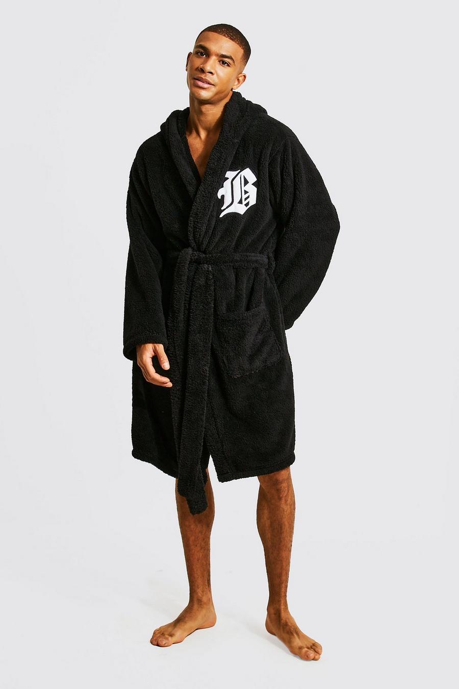 Black Gothic B Fleece Dressing Gown image number 1