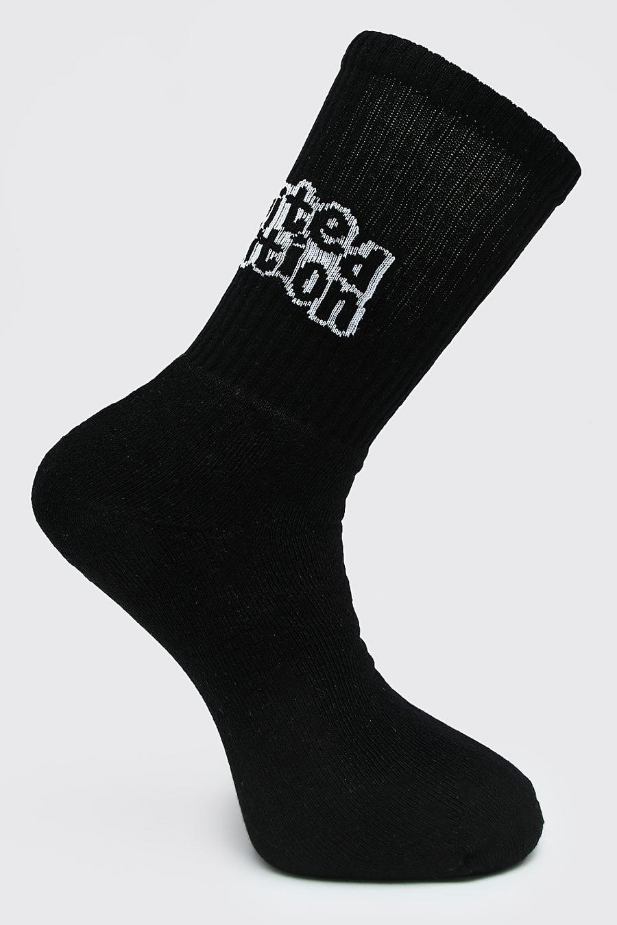 שחור מארז של זוג גרביים עם כיתוב Limited Edition ועיטור פרצוף image number 1