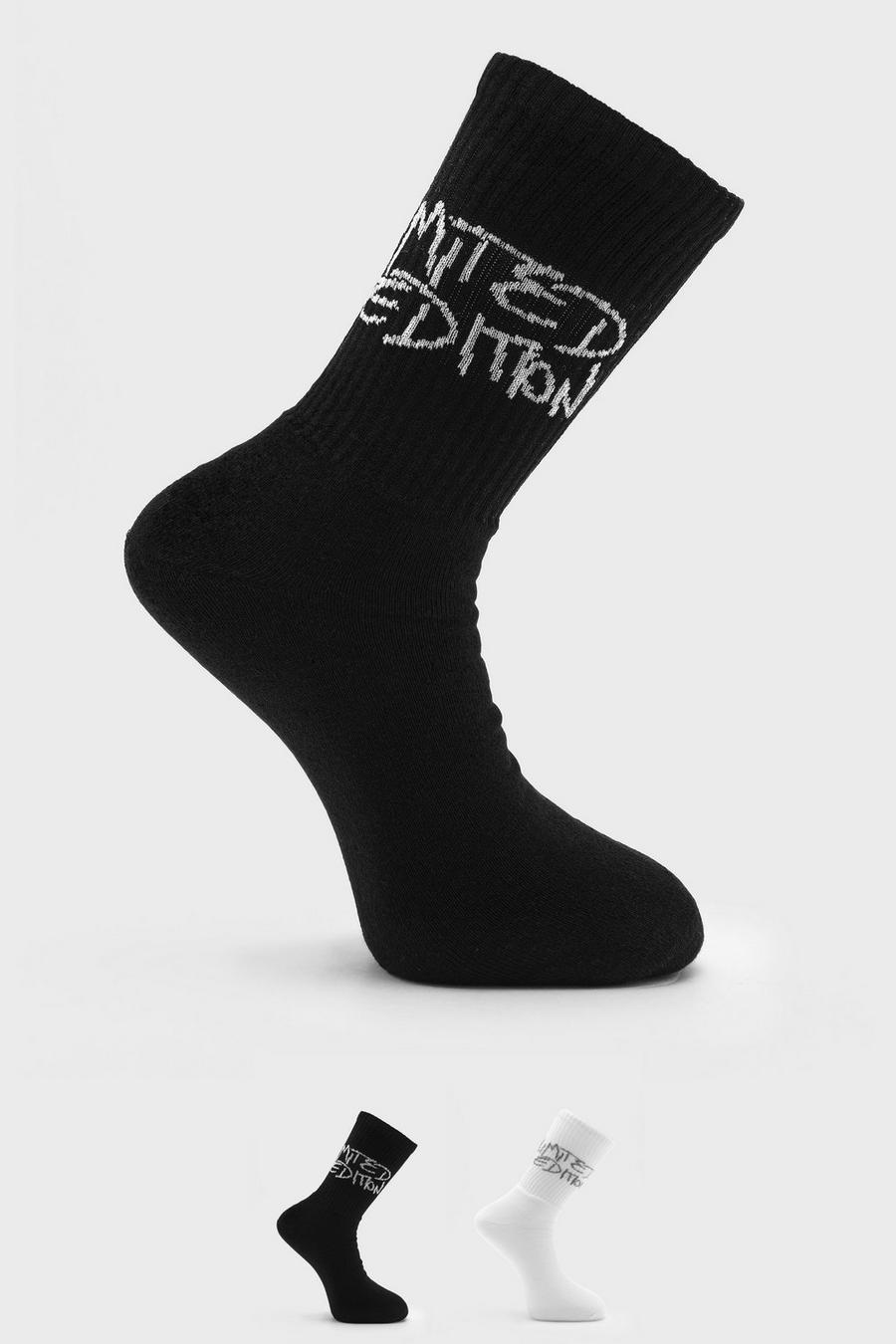 Black noir 2 Pack Graphic Limited Edition Sock image number 1