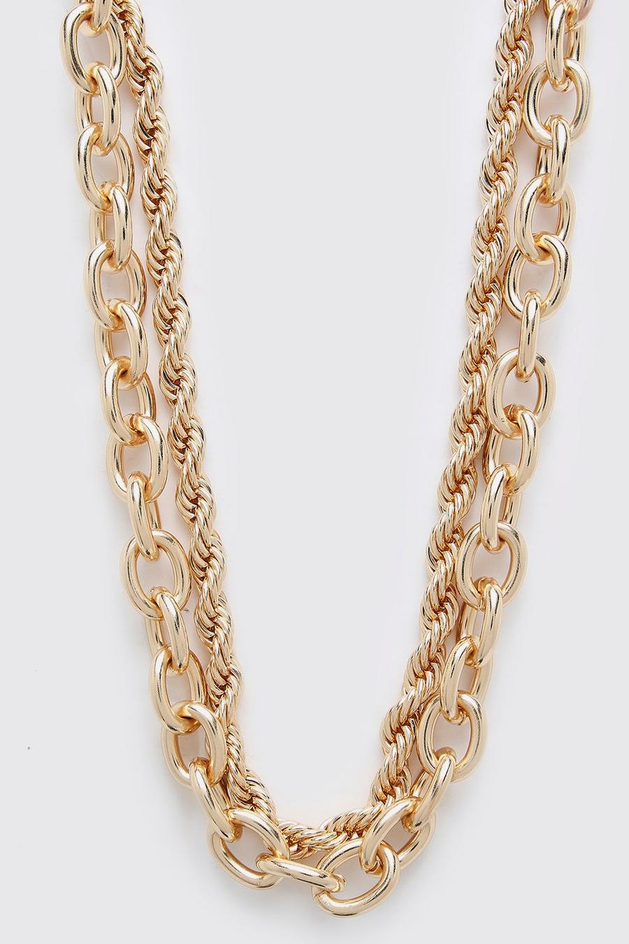 Gold Chunky Double Layer Chain image number 1