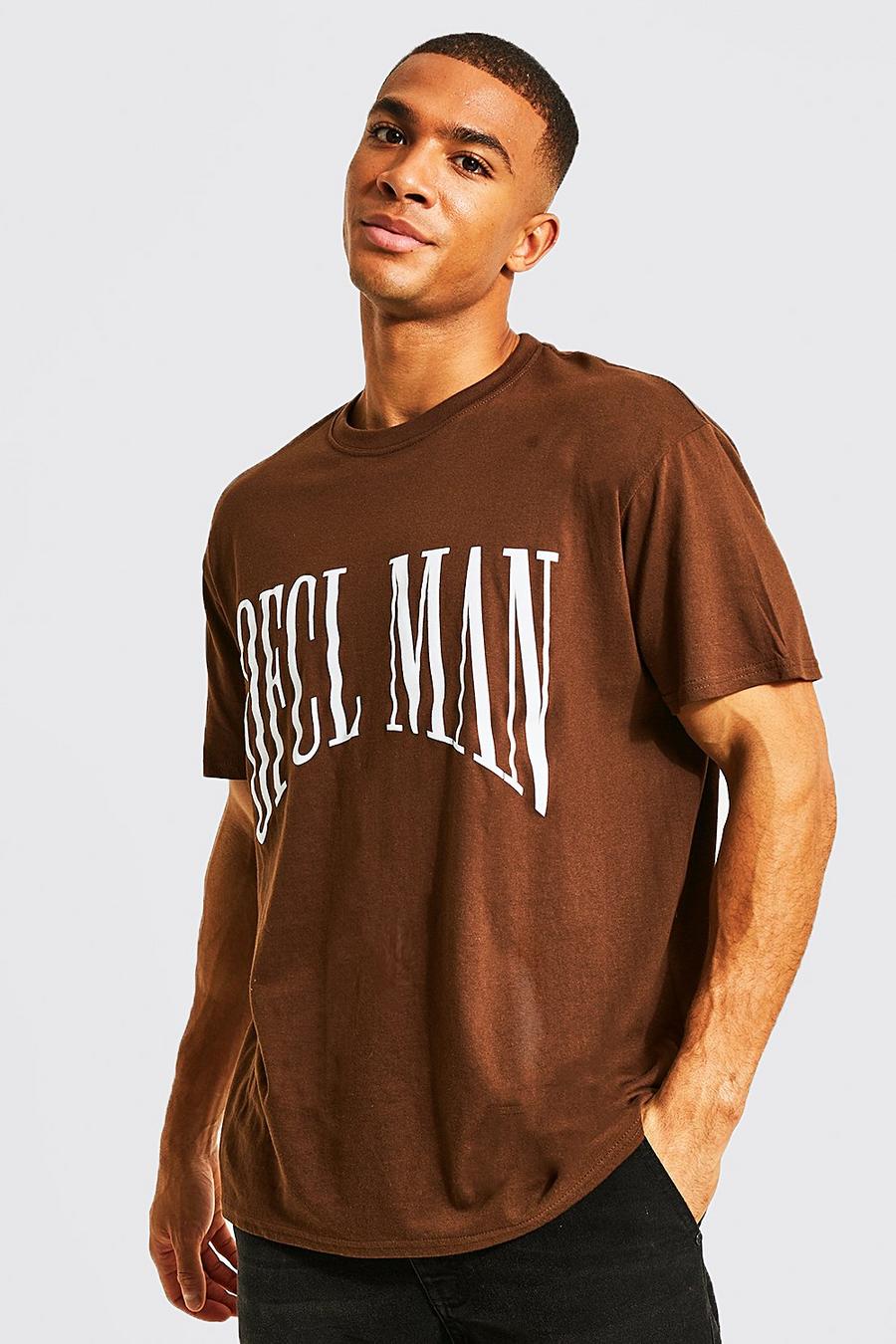 Camiseta oversize MAN Ofcl, Chocolate image number 1