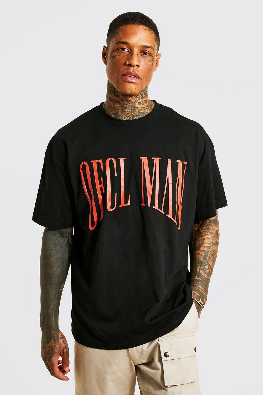 Black Oversized Ofcl Man T-shirt image number 1