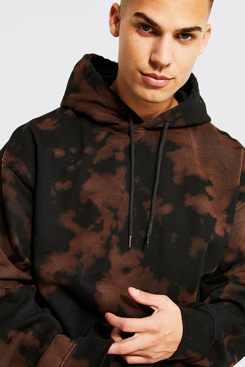 Brown tie dye hoodie on sale