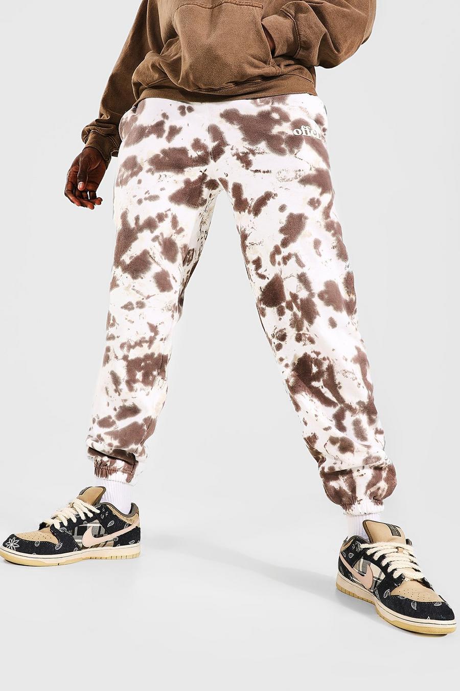 Chocolate brown Tie Dye Offcl Puff Print Jogger image number 1