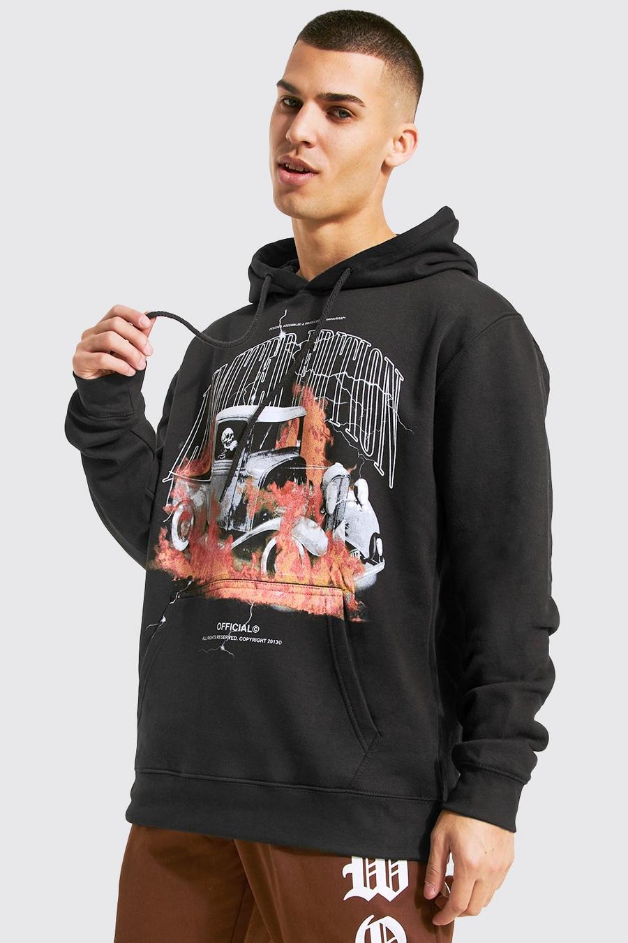 Oversized Limited Edition Car Graphic Hoodie | boohoo