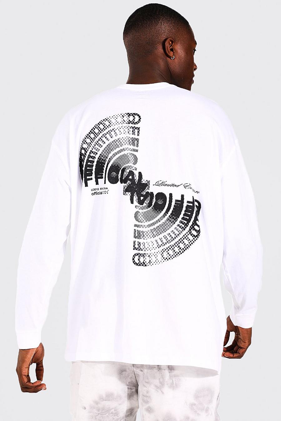 Langärmliges Oversize T-Shirt mit Official Print, White image number 1
