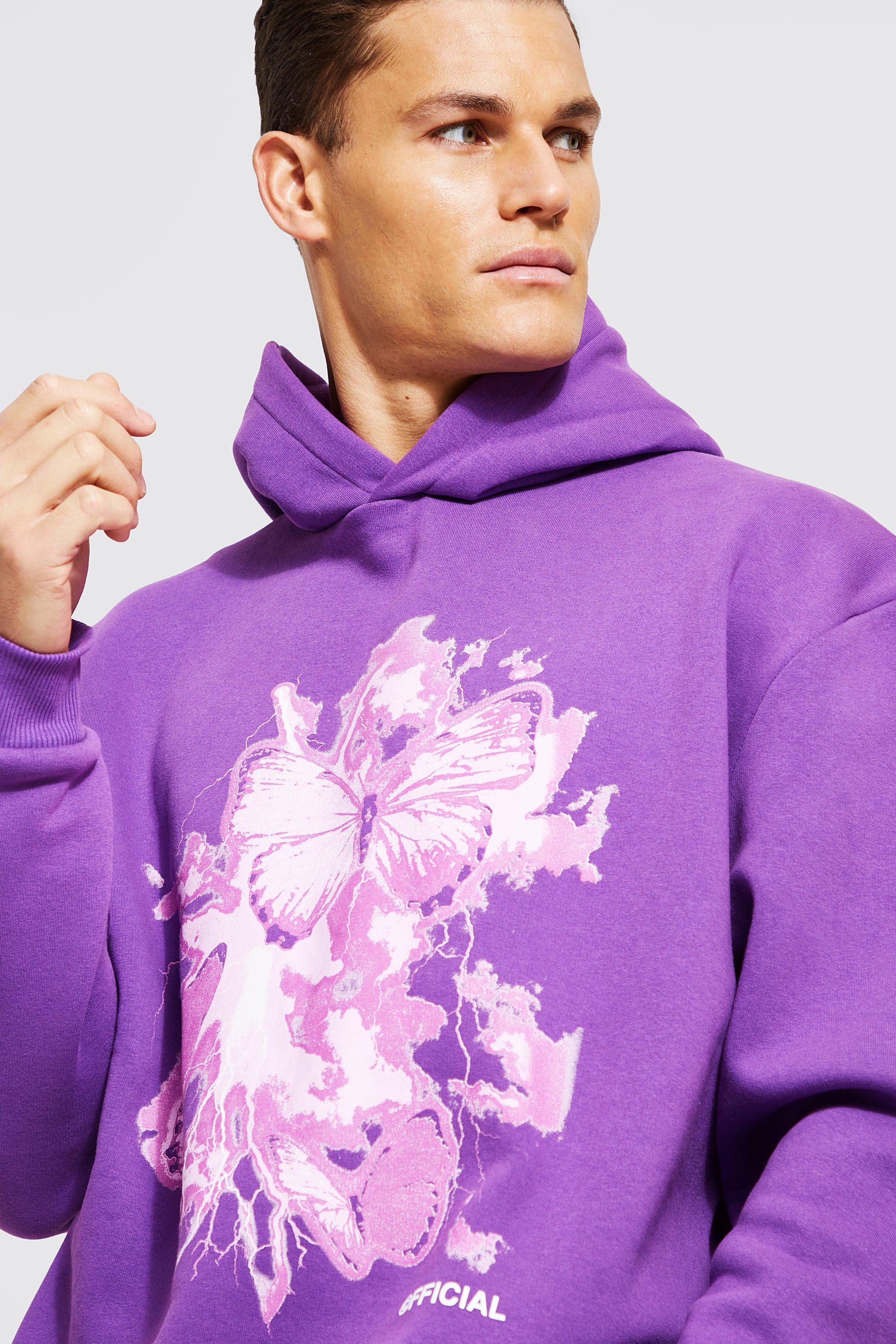 Tall Oversized Lightening Butterfly Hoodie boohoo NZ