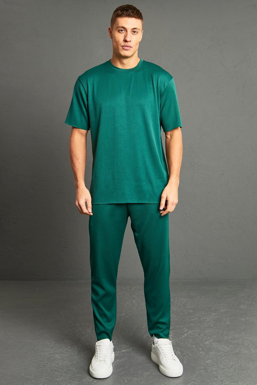 Set T-shirt con pieghe & pantaloni tuta, Forest image number 1