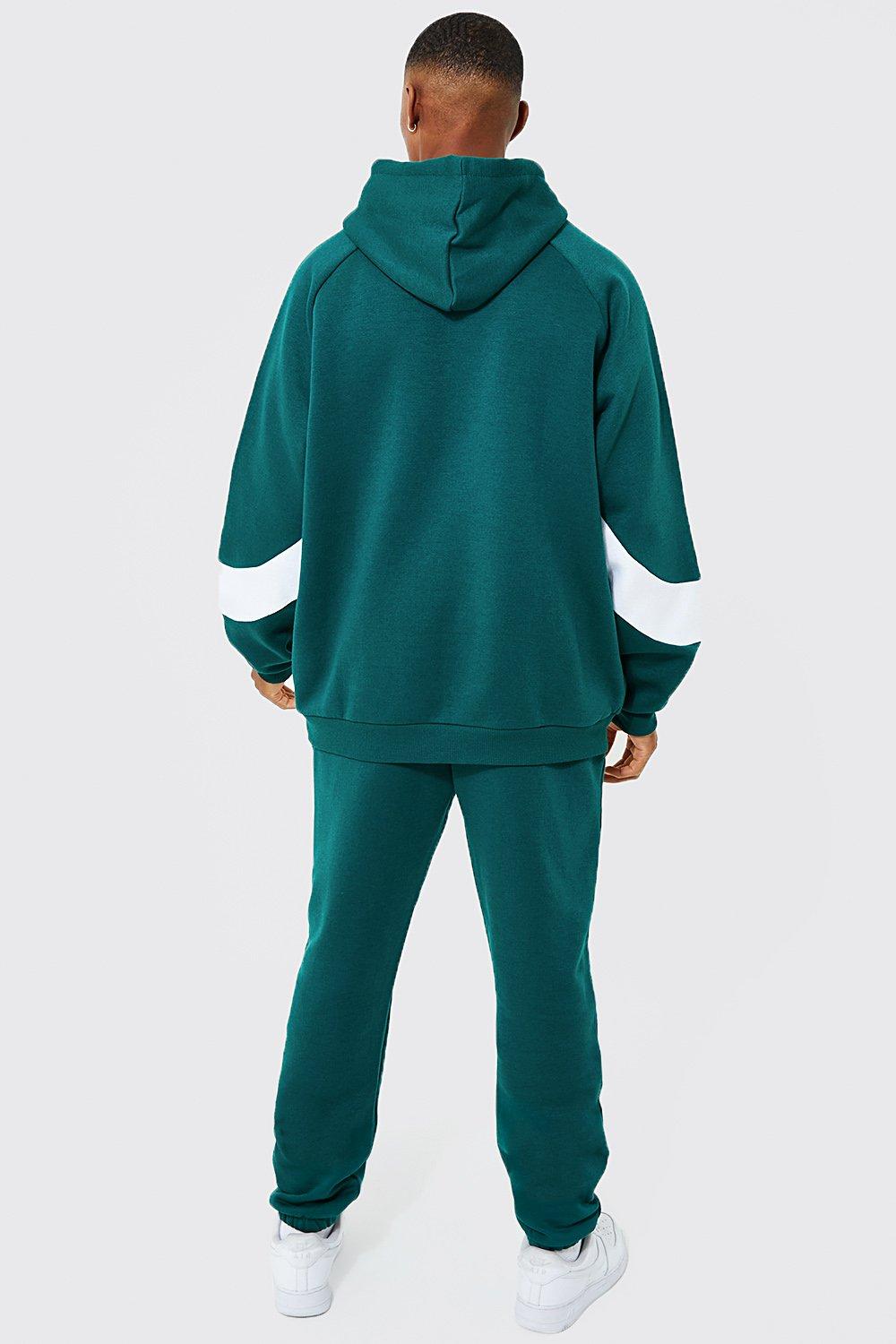 Oversized Colour Block Hooded Tracksuit