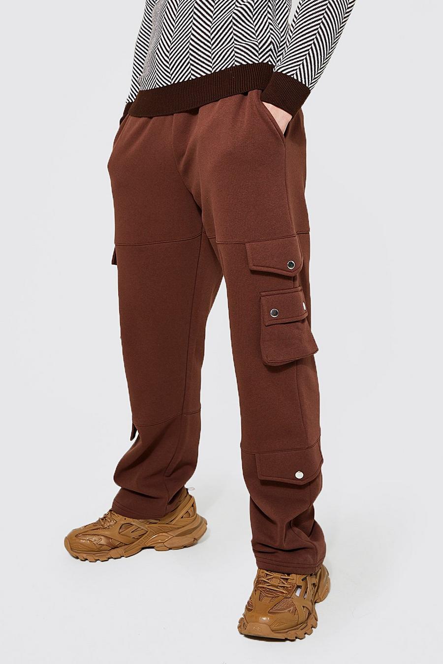 Chocolate braun Relaxed Fit Multi Cargo Jogger