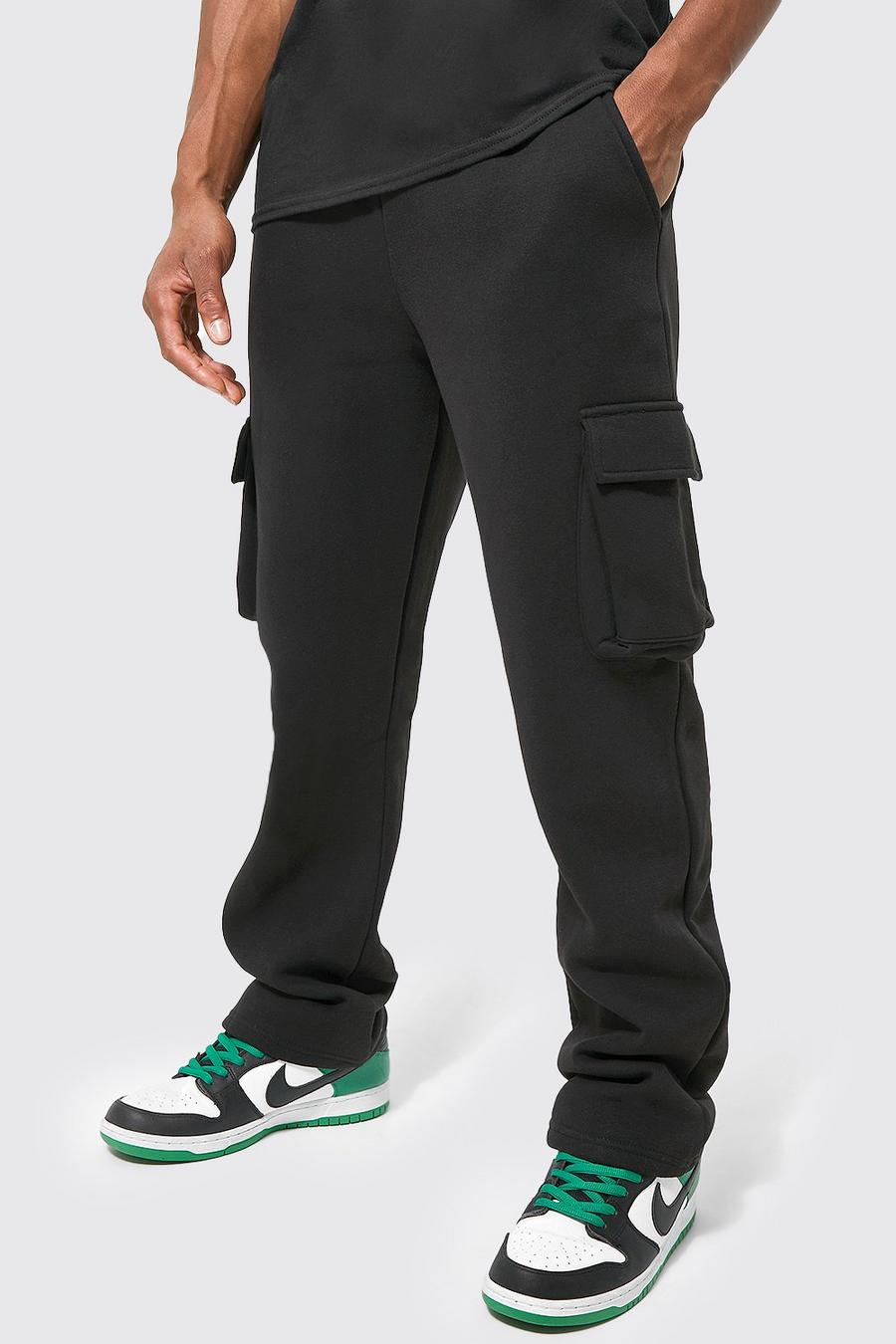 Black Relaxed Straight Leg Cargo Jogger image number 1
