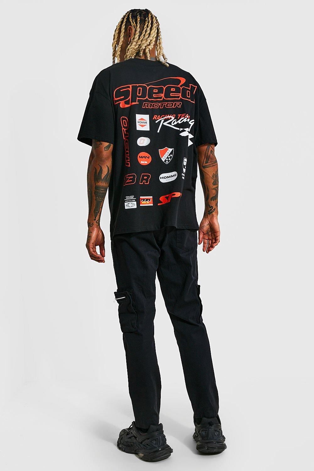 Oversized Motorsport Print T-shirt