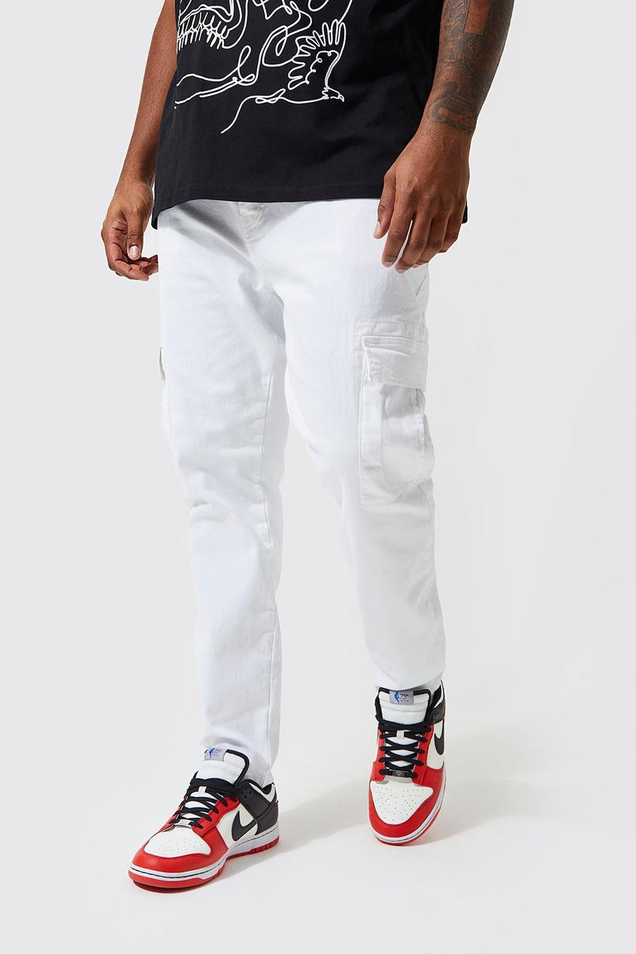 White Plus Skinny Stretch Cargo Jean image number 1