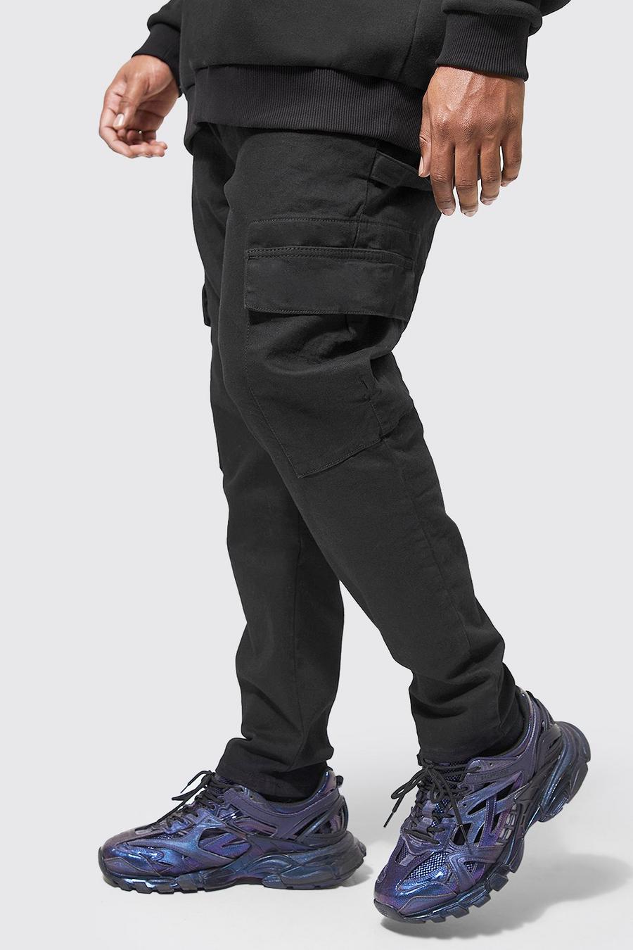 Black Plus Skinny Stretch Caprtenter Cargo Jean
