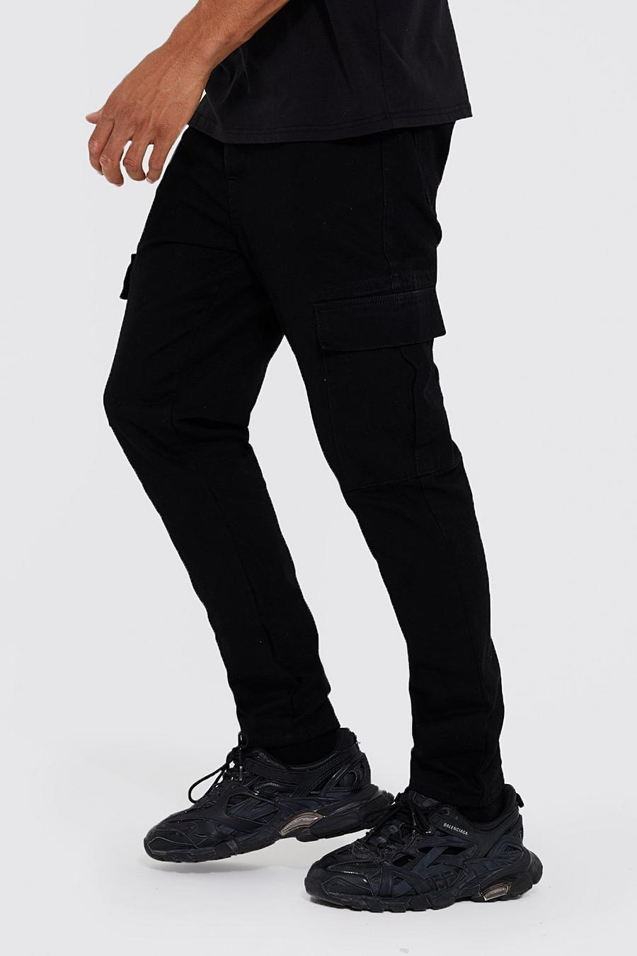 Black Tall Tapered Cargo Jean image number 1