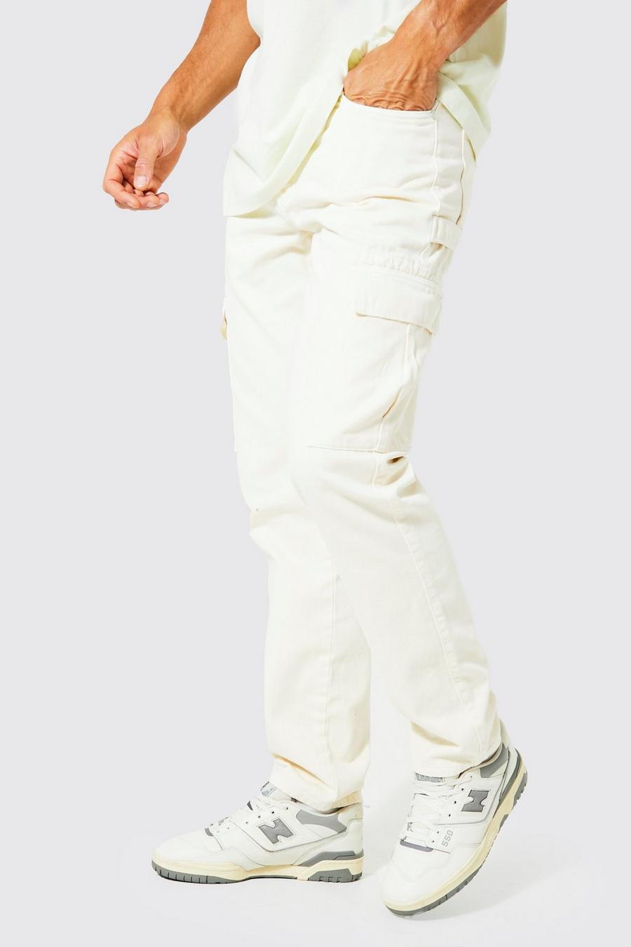 שמנת bianco ג'ינס דגמ'ח בסגנון נגרים ובגזרה ישרה, לגברים גבוהים