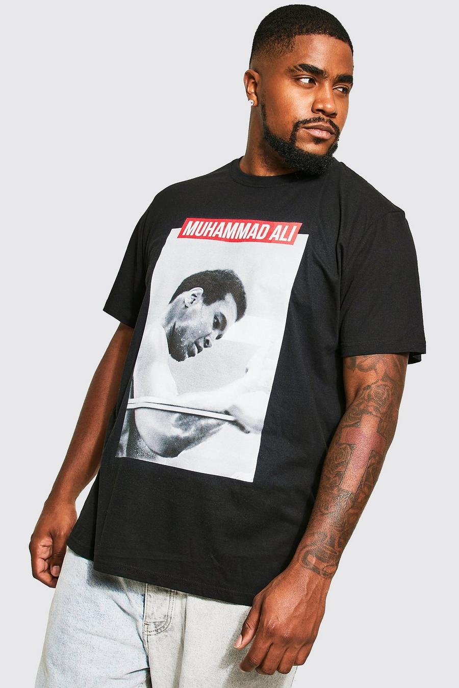 Camiseta Plus con estampado de Muhammad Ali, Black image number 1
